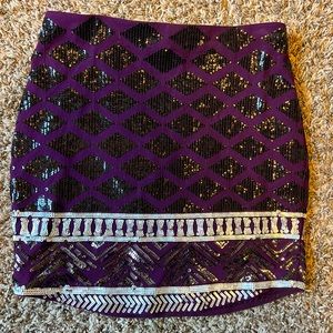 Express purple sequin skirt - size xs